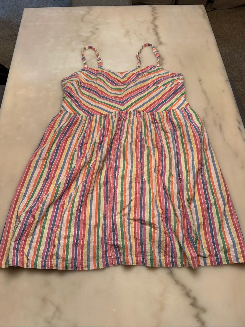 Lane Bryant Girls' Multicolor Striped Sundress - Pink, Blue, Green, Yellow